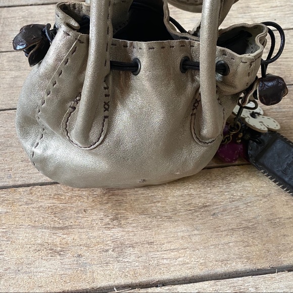 Metallic Gold Small Bag With Flowers - Picture 3 of 16